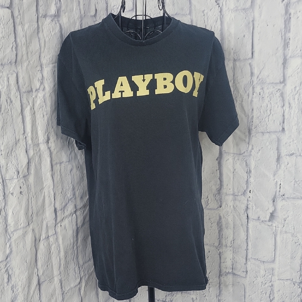 PLAYBOY Black and Yellow Short‎ Sleeve Tee